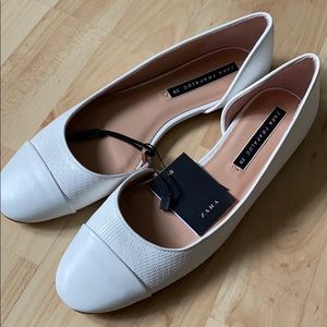 Zara white ballet flats